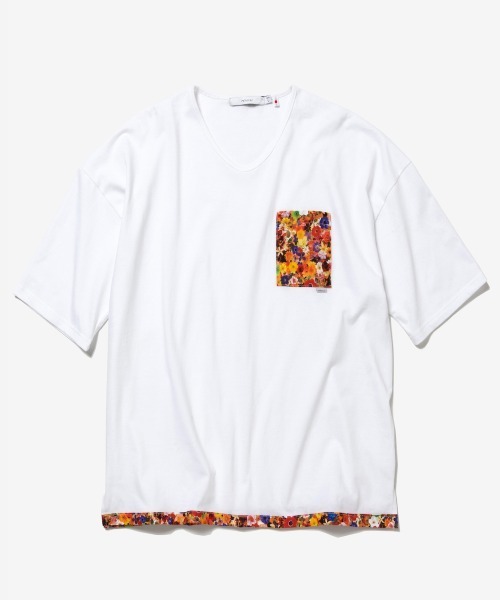 rehacer（レアセル）の「rehacer : Flower Link Pocket CS Made in Japan / フラワーリンクカットソーメイドインジャパン（Tシャツ/カットソー・メンズ・ホワイト/ブラック・SMALL/MEDIUM/LARGE/X-LARGE）」の5枚目の写真