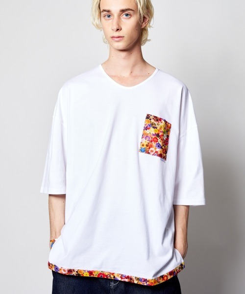 rehacer(レアセル)の「rehacer : Flower Link Pocket CS Made in Japan / フラワーリンクカットソーメイドインジャパン(Tシャツ/カットソー・メンズ・ホワイト/ブラック・SMALL/MEDIUM/LARGE/X-LARGE)」の14枚目の写真