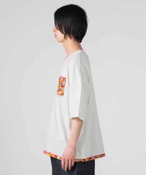 rehacer(レアセル)の「rehacer : Flower Link Pocket CS Made in Japan / フラワーリンクカットソーメイドインジャパン(Tシャツ/カットソー・メンズ・ホワイト/ブラック・SMALL/MEDIUM/LARGE/X-LARGE)」の10枚目の写真