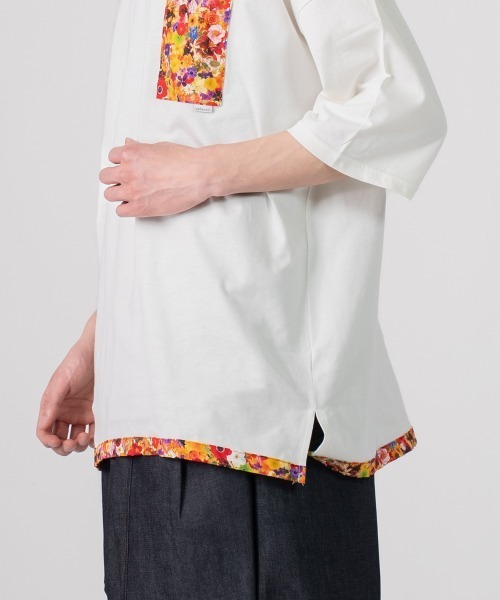 rehacer(レアセル)の「rehacer : Flower Link Pocket CS Made in Japan / フラワーリンクカットソーメイドインジャパン(Tシャツ/カットソー・メンズ・ホワイト/ブラック・SMALL/MEDIUM/LARGE/X-LARGE)」の6枚目の写真