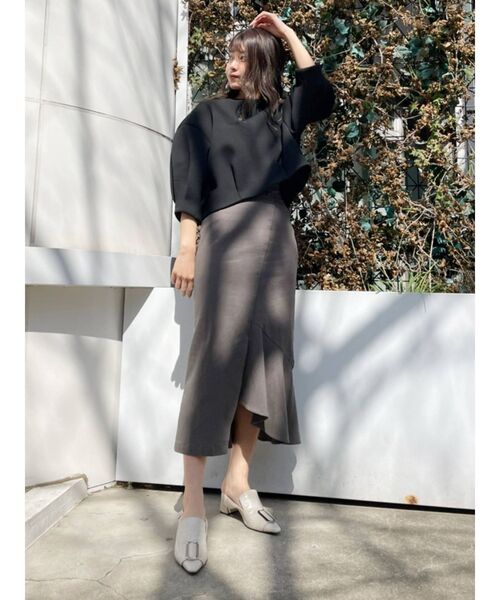 MURUA(ムルーア)の「アシンメトリーマーメイドスカート(スカート・レディース・アイボリー/ダークグレー/ブラック・1/2)」の7枚目の写真