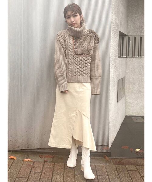 MURUA(ムルーア)の「アシンメトリーマーメイドスカート(スカート・レディース・アイボリー/ダークグレー/ブラック・1/2)」の21枚目の写真