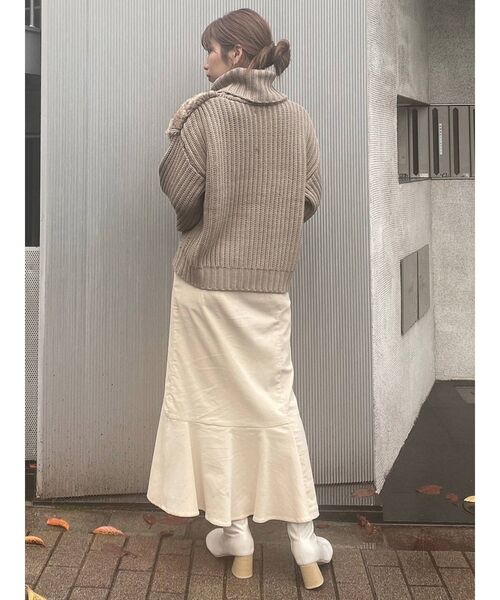 MURUA(ムルーア)の「アシンメトリーマーメイドスカート(スカート・レディース・アイボリー/ダークグレー/ブラック・1/2)」の22枚目の写真