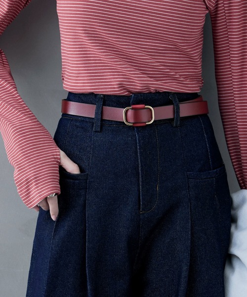 etoll.（エトル）の「ホールレス スクエアレザーベルト（ベルト・レディース・ブラック/ダークブラウン/ダークブラウン系2/ブラック系2/ブラウン系その他3/ライトブラウン/ブラック系その他4/ブラック系その他3/ブラウン系その他4/ブラウン系その他5・FREE）」の16枚目の写真