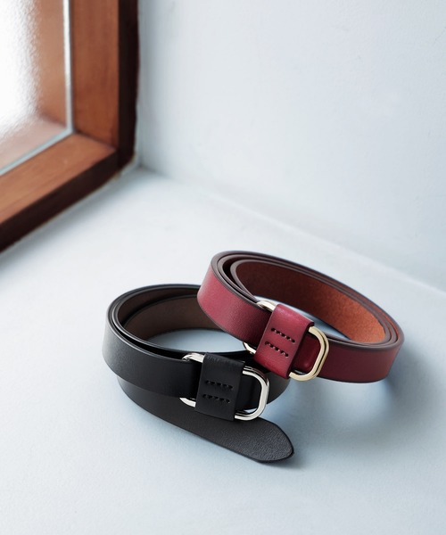 ベルト スリム レザーベルト レディース（グッチ GUCCI ダブルG 