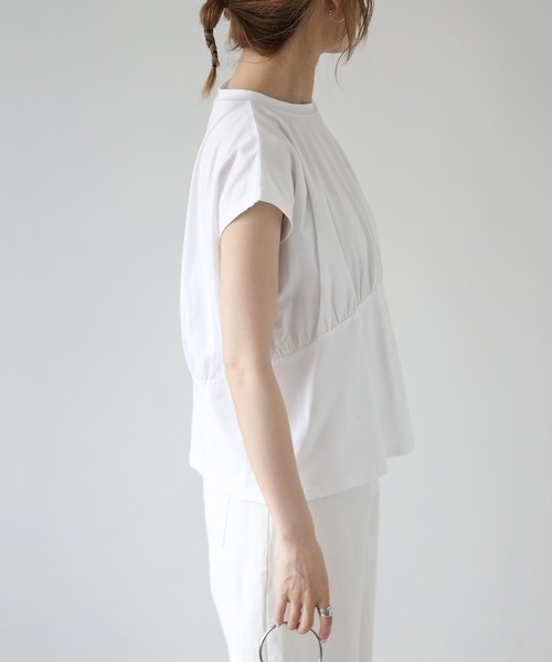 4youstory（フォーユーストーリー）の「フレンチスリーブTシャツ（Tシャツ/カットソー・レディース・ホワイト/オレンジ/グリーン・FREE）」の6枚目の写真