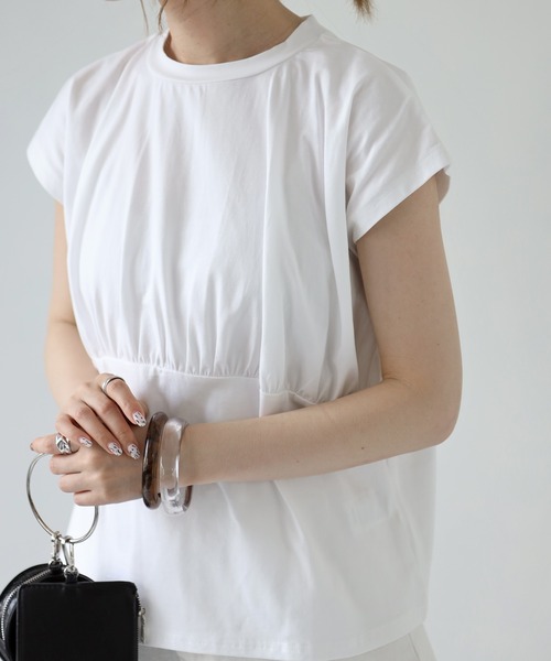 4youstory（フォーユーストーリー）の「フレンチスリーブTシャツ（Tシャツ/カットソー・レディース・ホワイト/オレンジ/グリーン・FREE）」の7枚目の写真