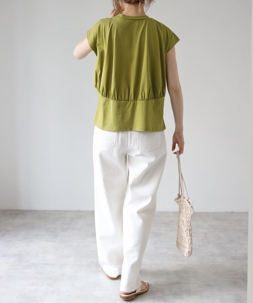 4youstory（フォーユーストーリー）の「フレンチスリーブTシャツ（Tシャツ/カットソー・レディース・ホワイト/オレンジ/グリーン・FREE）」の9枚目の写真