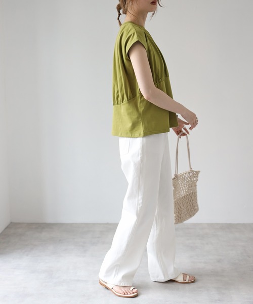 4youstory（フォーユーストーリー）の「フレンチスリーブTシャツ（Tシャツ/カットソー・レディース・ホワイト/オレンジ/グリーン・FREE）」の10枚目の写真