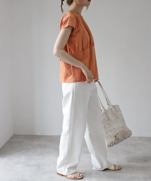 4youstory（フォーユーストーリー）の「フレンチスリーブTシャツ（Tシャツ/カットソー・レディース・ホワイト/オレンジ/グリーン・FREE）」の14枚目の写真