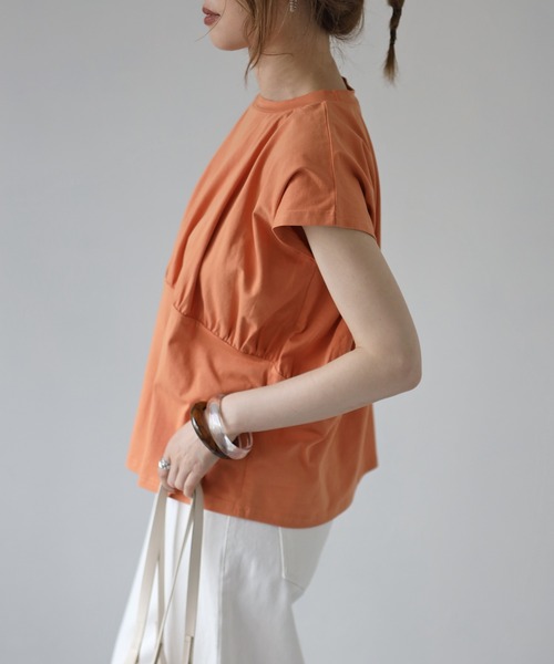 4youstory（フォーユーストーリー）の「フレンチスリーブTシャツ（Tシャツ/カットソー・レディース・ホワイト/オレンジ/グリーン・FREE）」の16枚目の写真