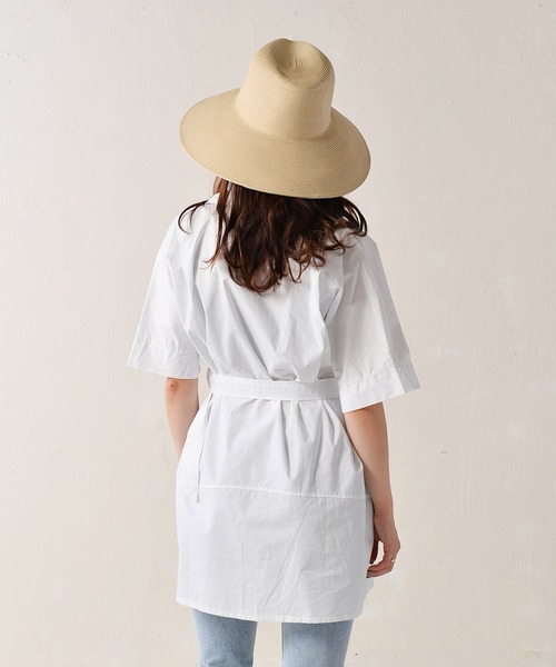 Monocoro toppi（モノコロトッピ）の「ワークシャツワンピース（シャツワンピース・レディース・ライトブルー/ホワイト・MEDIUM）」の8枚目の写真