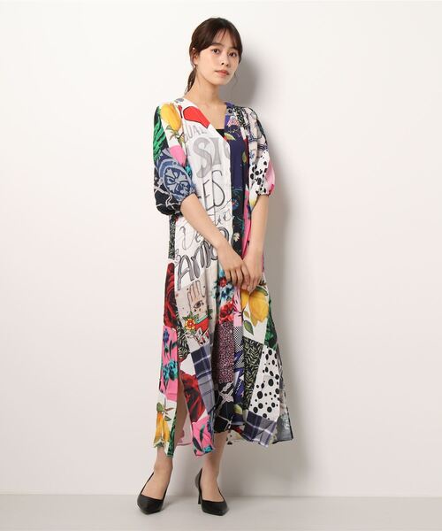 Desigual(デシグアル)の「パッチワーク ミディシャツワンピース(ワンピース・レディース・マルチ・M/L/SS/2L/S)」の9枚目の写真