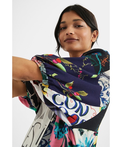 Desigual(デシグアル)の「パッチワーク ミディシャツワンピース(ワンピース・レディース・マルチ・M/L/SS/2L/S)」の6枚目の写真