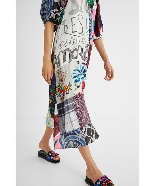 Desigual(デシグアル)の「パッチワーク ミディシャツワンピース(ワンピース・レディース・マルチ・M/L/SS/2L/S)」の7枚目の写真