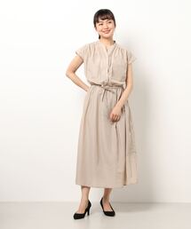 スパンボイルウエスト切替ワンピース