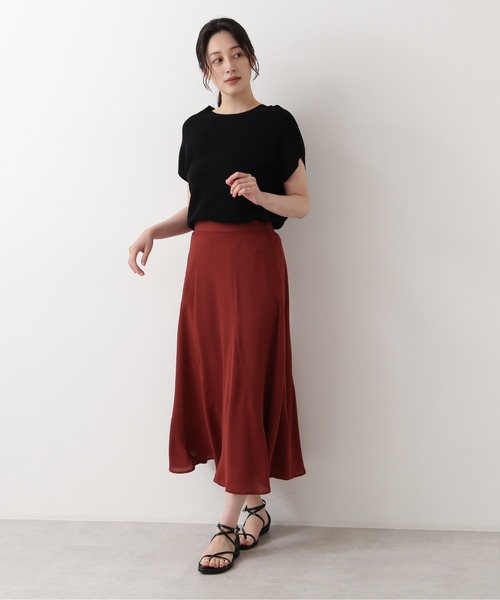 NATURAL BEAUTY BASIC（ナチュラルビューティーベーシック）の「エスカルゴフレアスカート（スカート・レディース・ブラック/ベージュ/ワイン・MEDIUM/SMALL/X-SMALL）」の18枚目の写真