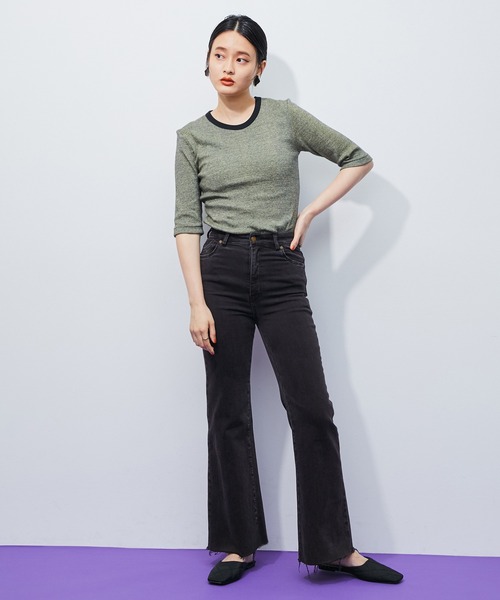 ROLLA'S（ローラス）の「【ROLLA'S】EASTCOAST CROP FLARE-THUNDERSTRUCK（デニムパンツ・レディース・チャコールグレー・1/2/3）」の12枚目の写真