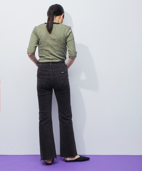 ROLLA'S（ローラス）の「【ROLLA'S】EASTCOAST CROP FLARE-THUNDERSTRUCK（デニムパンツ・レディース・チャコールグレー・1/2/3）」の6枚目の写真