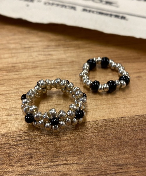 WEGO（ウィゴー）の「WEGO/【2点セット】ビーズリング（リング・レディース・ホワイト/パープル/シルバー/グリーン/その他1・FREE）」の4枚目の写真