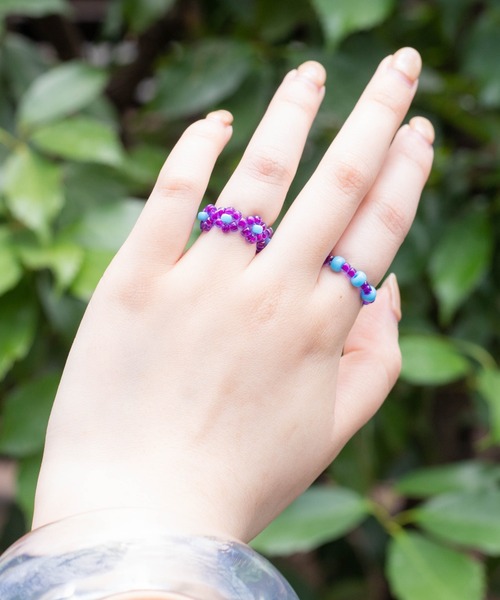 WEGO（ウィゴー）の「WEGO/【2点セット】ビーズリング（リング・レディース・ホワイト/パープル/シルバー/グリーン/その他1・FREE）」の18枚目の写真