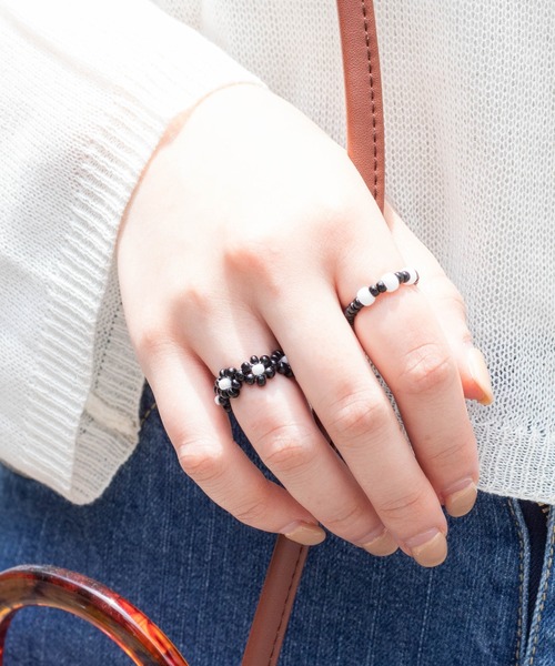 WEGO（ウィゴー）の「WEGO/【2点セット】ビーズリング（リング・レディース・ホワイト/パープル/シルバー/グリーン/その他1・FREE）」の21枚目の写真