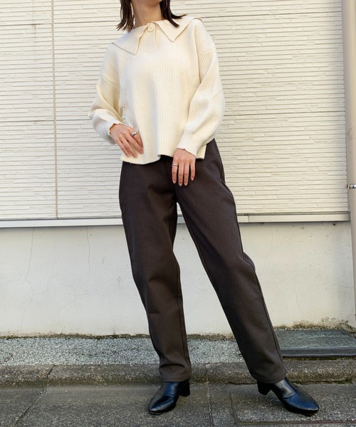 CLEA(クレア)の「セーラーカラーニット〇(ニット/セーター・レディース・ホワイト/ブラック/グレー/グリーン/モカ・FREE)」の13枚目の写真