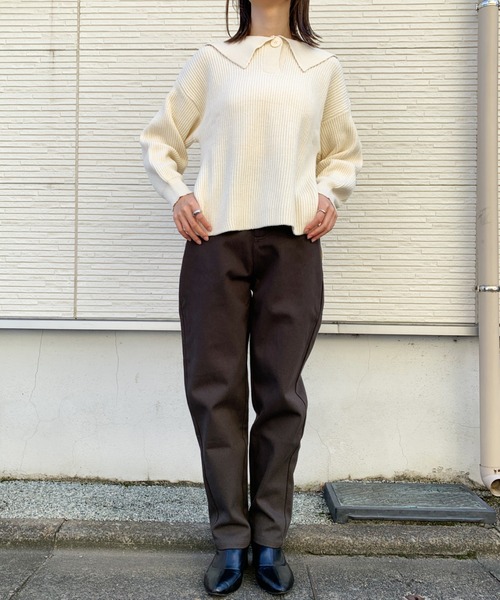 CLEA(クレア)の「セーラーカラーニット〇(ニット/セーター・レディース・ホワイト/ブラック/グレー/グリーン/モカ・FREE)」の14枚目の写真