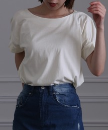 コットン100%袖 タック Tシャツ
