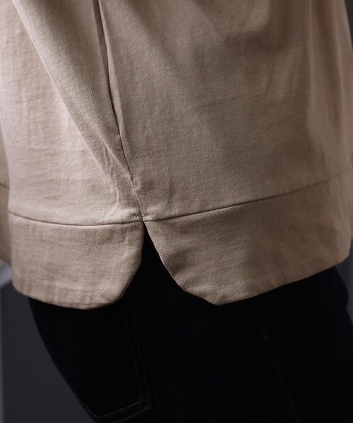 ElegChic(エレグシック)の「コットン100%袖 タック Tシャツ(Tシャツ/カットソー・レディース・ブラック/グレイッシュベージュ/オフホワイト・M/4L/XL)」の6枚目の写真