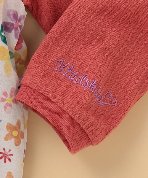 kladskap（クレードスコープ）の「【別注】花柄切替長袖チュニック（チュニック・キッズ・グリーン/レンガ・120cm/90cm/100cm/110cm/80ｃｍ）」の8枚目の写真