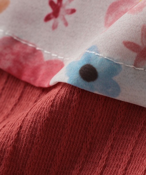 kladskap（クレードスコープ）の「【別注】花柄切替長袖チュニック（チュニック・キッズ・グリーン/レンガ・120cm/90cm/100cm/110cm/80ｃｍ）」の3枚目の写真