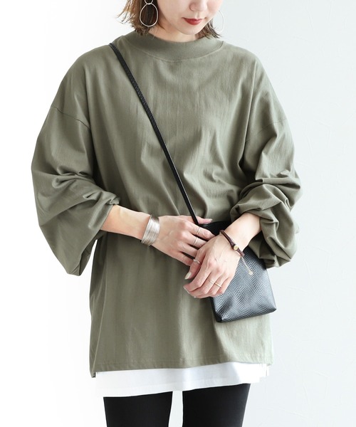 reca（レカ）の「ボリューム袖カットソー（Tシャツ/カットソー・レディース・ブラック/ベージュ/カーキ・FREE）」の9枚目の写真