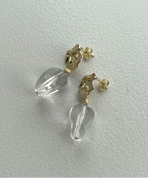 apres jour mignon(アプレジュールミニョン)の「【apresjour mignon×ARIAZ】ドロップクリアピアス(ピアス(両耳用)・レディース・シルバー/ゴールド・ONESIZE)」の2枚目の写真