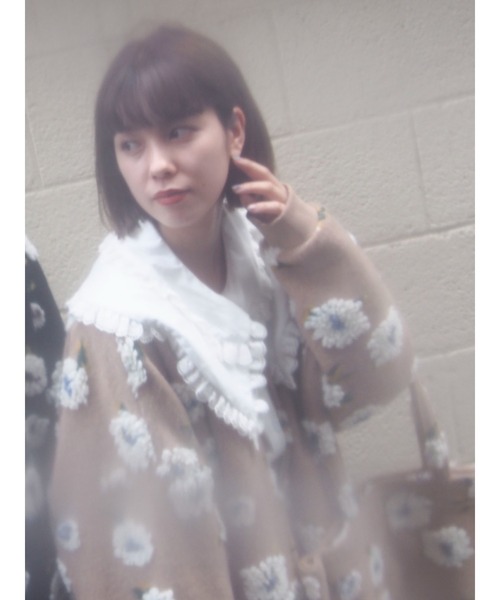 merry jenny(メリージェニー)の「fluffy pattern jacket(その他アウター・レディース・ブラック/ベージュ/その他1・FREE)」の5枚目の写真