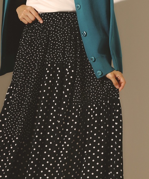 Bou Jeloud（ブージュルード）の「アソート柄変形ティアードスカート（スカート・レディース・ブラック/カーキ・38）」の12枚目の写真