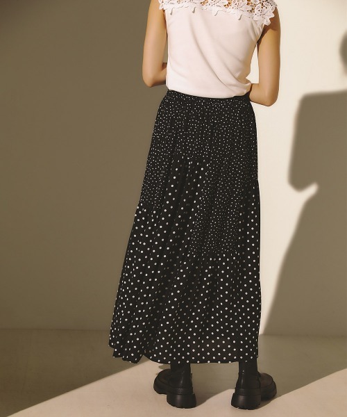 Bou Jeloud（ブージュルード）の「アソート柄変形ティアードスカート（スカート・レディース・ブラック/カーキ・38）」の14枚目の写真