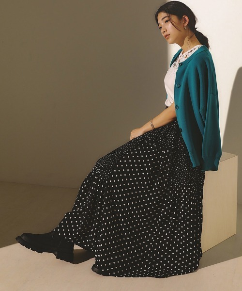 Bou Jeloud（ブージュルード）の「アソート柄変形ティアードスカート（スカート・レディース・ブラック/カーキ・38）」の6枚目の写真