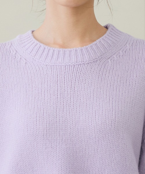 ROPE'（ロペ）の「【一部WEB限定】タスマニアウールクルーネックフォルムニット（ニット/セーター・レディース・チャコールグレー/ホワイト/ダークブラウン/サックスブルー/ラベンダー/ピンク/イエロー/ピンク系その他2/ブラウン/ミント・38）」の16枚目の写真