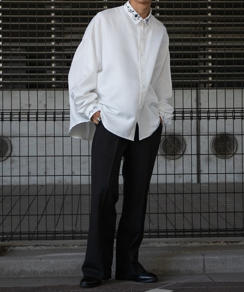 kutir（クティール）の「フラワー刺繍オーバーシャツ（シャツ/ブラウス・メンズ・ブラック/ホワイト・MEDIUM/LARGE）」の19枚目の写真