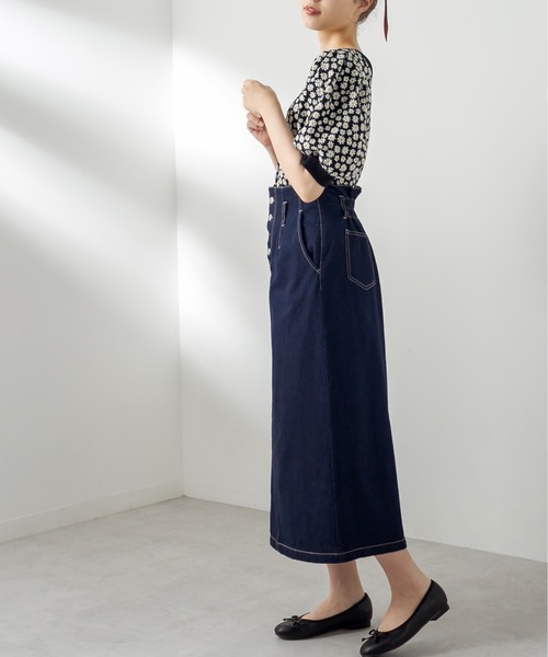 OLIVE des OLIVE（オリーブデオリーブ）の「【WEB限定】スタイル良く見せロングスカート（スカート・レディース・ブラック/ベージュ/ワンウォッシュ・SMALL/MEDIUM）」の5枚目の写真