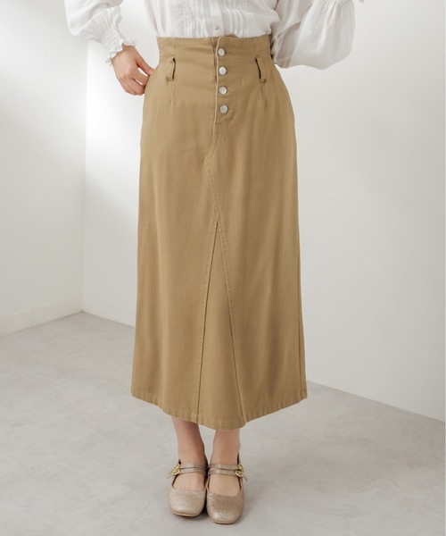 OLIVE des OLIVE（オリーブデオリーブ）の「【WEB限定】スタイル良く見せロングスカート（スカート・レディース・ブラック/ベージュ/ワンウォッシュ・SMALL/MEDIUM）」の10枚目の写真