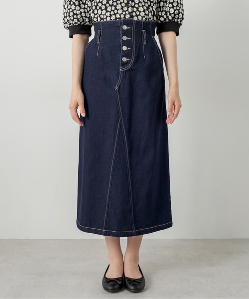 OLIVE des OLIVE（オリーブデオリーブ）の「【WEB限定】スタイル良く見せロングスカート（スカート・レディース・ブラック/ベージュ/ワンウォッシュ・SMALL/MEDIUM）」の16枚目の写真