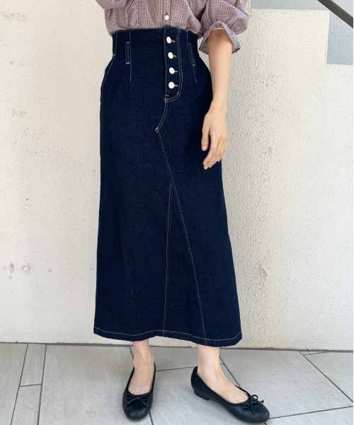 OLIVE des OLIVE（オリーブデオリーブ）の「【WEB限定】スタイル良く見せロングスカート（スカート・レディース・ブラック/ベージュ/ワンウォッシュ・SMALL/MEDIUM）」の12枚目の写真