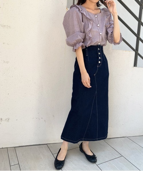 OLIVE des OLIVE（オリーブデオリーブ）の「【WEB限定】スタイル良く見せロングスカート（スカート・レディース・ブラック/ベージュ/ワンウォッシュ・SMALL/MEDIUM）」の18枚目の写真