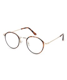 DRESKIP | 【ブルーライトカット/曇り止め加工】サイドメタル伊達メガネ(サングラス)