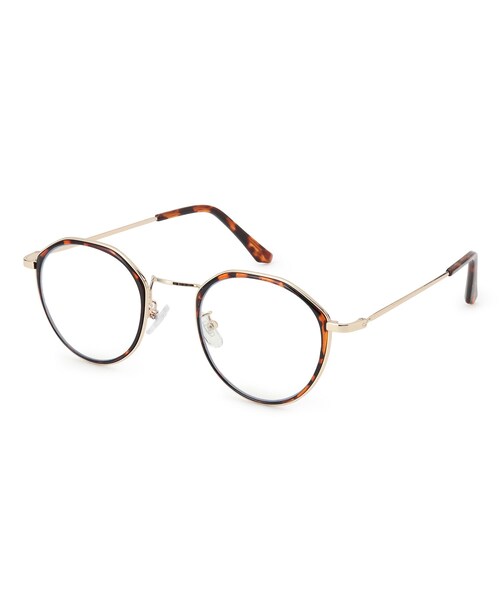 DRESKIP（ドレスキップ）の「◆【ブルーライトカット/曇り止め加工】サイドメタル伊達メガネ（サングラス・レディース・ブラウン系/ブラック/ブラウン系4・00）」の2枚目の写真