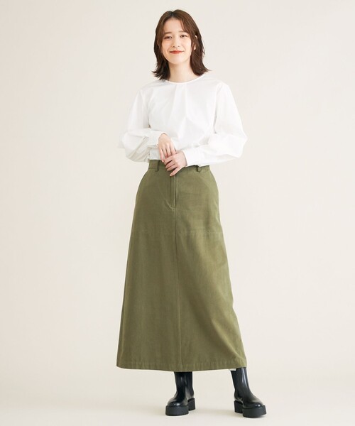 SHARE PARK（シェアパーク）の「【洗える】モールスキンスカート（スカート・レディース・ベージュ系/カーキ系/イエロー系・1/0）」の16枚目の写真