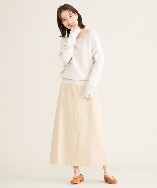 SHARE PARK（シェアパーク）の「【洗える】モールスキンスカート（スカート・レディース・ベージュ系/カーキ系/イエロー系・1/0）」の6枚目の写真