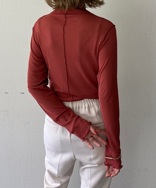 DISCOAT（ディスコート）の「【ZOZO限定】シアーネットタートルプルオーバー（Tシャツ/カットソー・レディース・ブルー/ブラック/ホワイト/グレー/パープル/グリーン系その他2/ブルー系その他/パープル系その他/ブラウン/グリーン/オレンジ/ブルー系その他2/ピンク・FREE）」の13枚目の写真